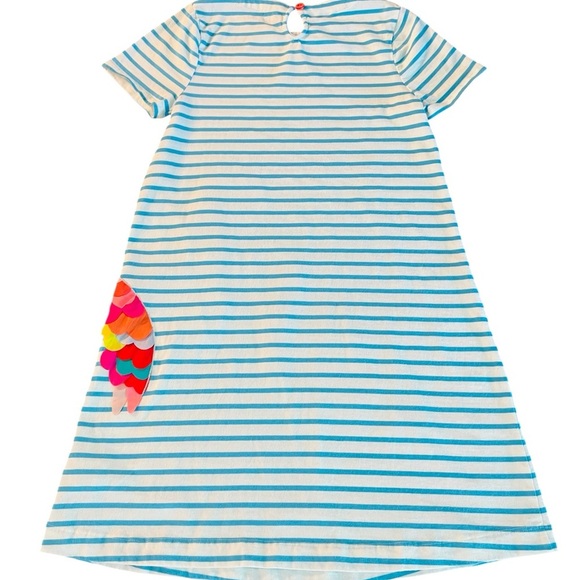 Mini Boden Blue and White Striped Flamingo Dress Size 11-12Y - Picture 5 of 9